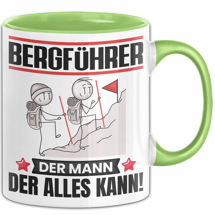 Bergführer Tasse Geschenk für Bergführer Der Mann Der Alles Kann Geschenkidee zum Geburtstag Grün Trendation