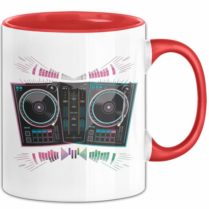 DJ Tasse Geschenkidee für Musikmixer Fans Rot Trendation