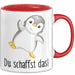 Mut Lustige Tasse Geschenk Süßer Pinguin Design Kaffeebecher Rot Trendation