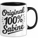 Sabine Tasse Geschenk Original 100% Sabine Geschenkidee Geburtstag Schwarz Trendation