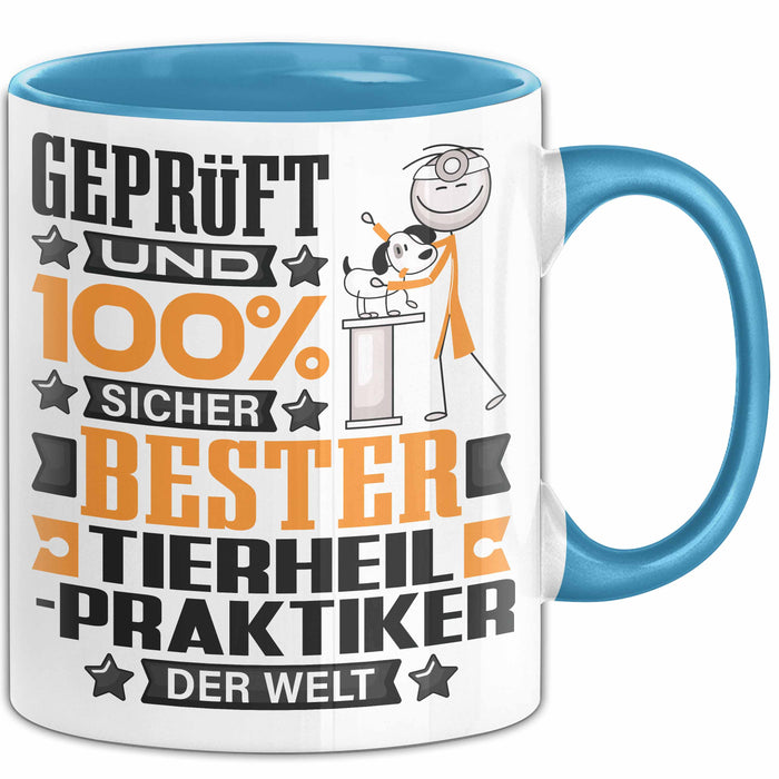 Tierheilpraktiker Geschenk Lustiger Spruch für Tierheilpraktiker Geschenkidee Bester Tierheilpraktiker Der Welt Blau Trendation