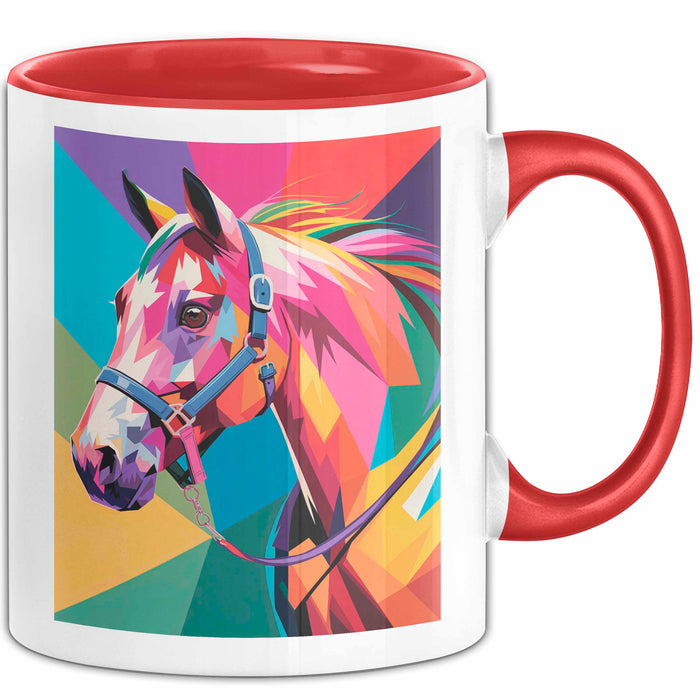 Pferde Tierliebhaber Tasse Geschenk Lustige Geschenkidee Spruch Rot Trendation