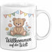 Baby Geburt Neue Eltern Tasse Geschenk Lustige Geschenkidee Spruch Willkommen Auf Der Welt Weiß Trendation