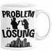 Immobilienmakler Tasse Geschenk für Immo Verkäufer Männer Geschenkidee Problem und Lösung Immobilien Weiß Trendation