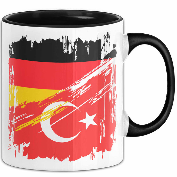 Türkei Deutschland Flagge Halb Deutscher Halb Türke Fußball Germany 2025 Europa Turkey Schwarz Trendation