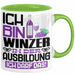 Winzer Ausbildung Tasse Geschenk Ich Bin Winzer In Der Ausbildung Ich Darf Das Geschenkidee Spruch Grün Trendation