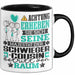 Schwiegercousin Geschenk Tasse Lustiger Spruch Erheben Sie Sich Der Schwiegercousin Betritt den Raum Schwarz Trendation