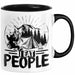 Camping Tasse Geschenk I Eat People Bär Kaffee-Becher Geschenkidee Camper Outdoor Schwarz Trendation