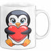 Pinguin Herz Tasse Geschenk Lustige Geschenkidee Spruch Weiß Trendation