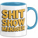 Sarkastischer Manager Sarkasmus Tasse Geschenk Lustige Geschenkidee Spruch Chaos Show Manager Blau Trendation