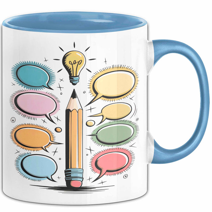 Werbetexter Tasse Geschenk Lustige Geschenkidee Spruch Für Wort Zauberer Blau Trendation