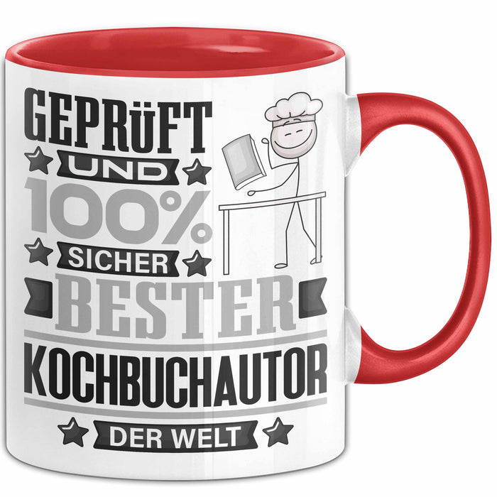 Kochbuchautor Geschenk Lustiger Spruch für Kochbuchautor Geschenkidee Bester Kochbuchautor Der Welt Rot Trendation
