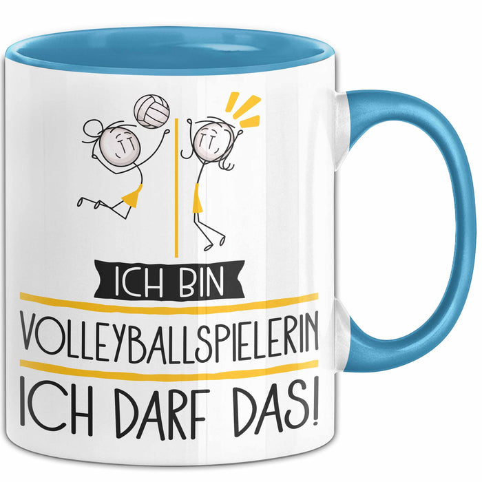 Geschenk für Volleyballspielerin Tasse Lustige Geschenkidee Geburtstag Ich Bin Volleyballspielerin Ich Darf Das Blau Trendation