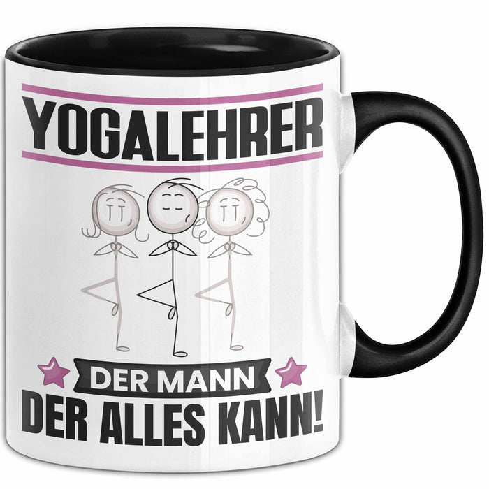 Yogalehrer Tasse Geschenk für Yogalehrer Der Mann Der Alles Kann Geschenkidee zum Geburtstag Schwarz Trendation