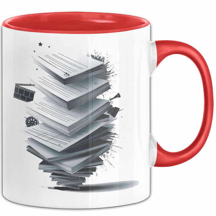 Drehbuchautor Tasse Geschenkidee für Filmskript Schreiber Rot Trendation