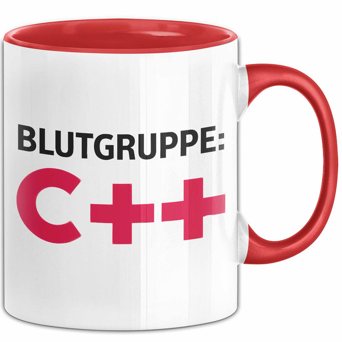 IT Programmierer Tasse Geschenk Blutgruppe C++ Spruch Rot Trendation