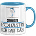 Geschenk für Polizistin Tasse Lustige Geschenkidee Geburtstag Ich Bin Polizistin Ich Darf Das Blau Trendation