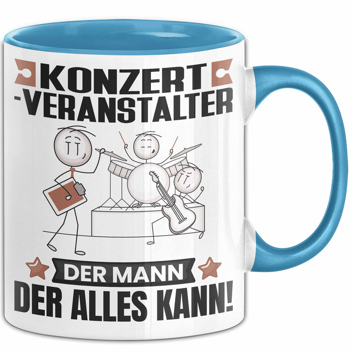 Konzertveranstalter Tasse Geschenk für Konzertveranstalter Der Mann Der Alles Kann Geschenkidee zum Geburtstag Blau Trendation