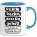 Büroarbeit Kollege Abschied Tasse Geschenk Lustige Geschenkidee Spruch Richtig Kacke Dass Du Gehst Blau Trendation