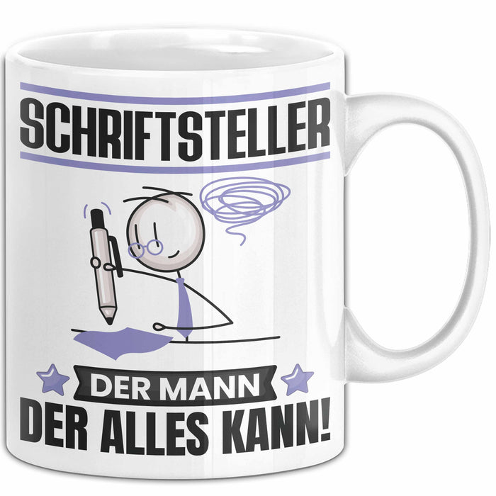 Schriftsteller Tasse Geschenk für Schriftsteller Der Mann Der Alles Kann Geschenkidee zum Geburtstag Weiß Trendation
