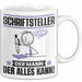 Schriftsteller Tasse Geschenk für Schriftsteller Der Mann Der Alles Kann Geschenkidee zum Geburtstag Weiß Trendation