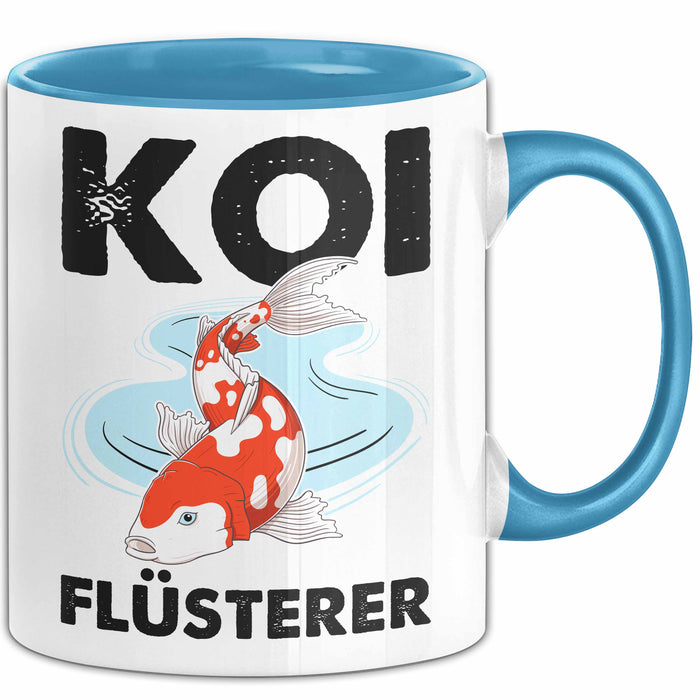 Koi-Fisch Tasse Geschenk Koi Flüsterer Koi Züchter Geschenkidee Becher Blau Trendation