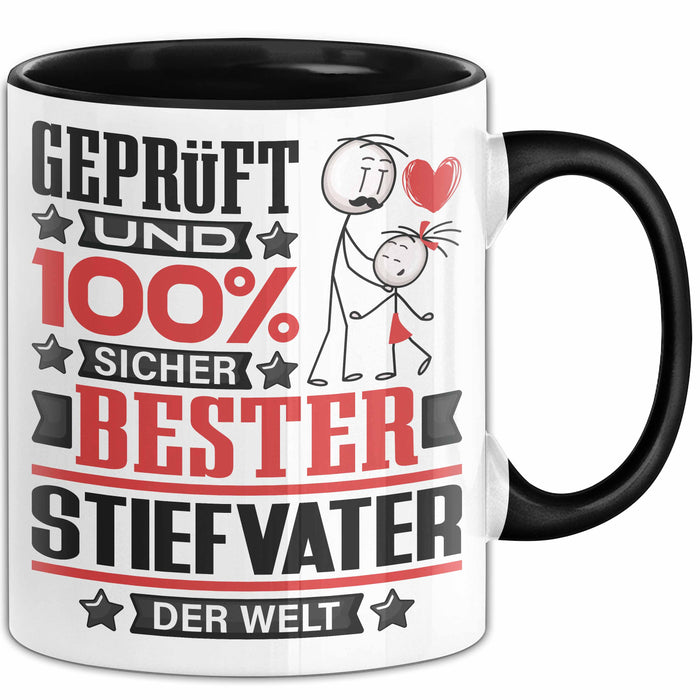 Stiefvater Geschenk Lustiger Spruch für Stiefvater Geschenkidee Bester Stiefvater Der Welt Schwarz Trendation