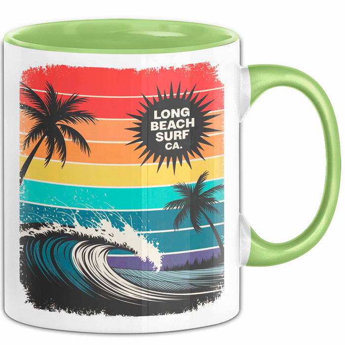 Los Angeles LA Kalifornien USA Tasse Geschenk Lustige Geschenkidee Spruch Retro Surfen Grün Trendation