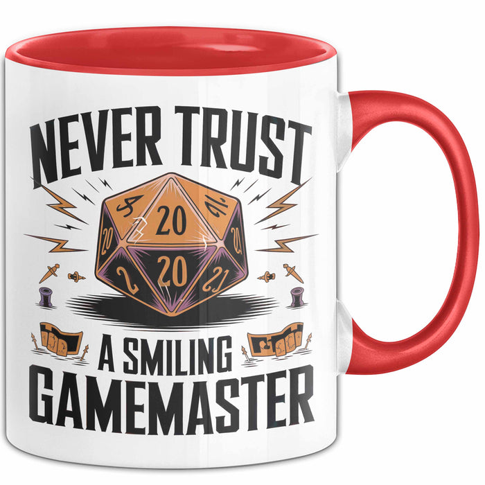 Gamer Tasse Geschenkidee Lachender Spielleiter Videospiel Rot Trendation