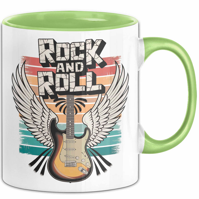 Gitarre Musikliebhaber Musiker Gitarrist Tasse Geschenk Lustige Geschenkidee Spruch Rock’n’Roll Grün Trendation