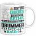 Drummer Geschenk Tasse Lustiger Spruch Erheben Sie Sich Der Drummer Betritt den Raum Weiß Trendation