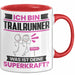 Trailrunner Tasse Geschenk für Trailrunner Geburtstag Lustiger Spruch Kaffee-Becher Was Ist Deine Superkraft Rot Trendation