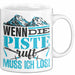Ski Tasse Geschenk Grafik Wenn Die Piste Ruft Muss Ich Los Becher Weiß Trendation