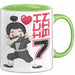 Kinder Tasse Geschenk Ich Bin 7 Ninja Herz Spruch Lustiger Becher Grün Trendation