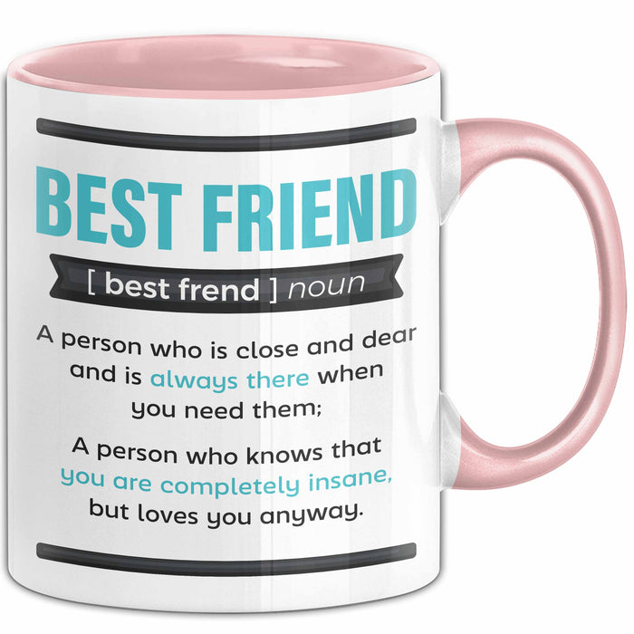 Tasse Geschenk Best Friend Definition Lustiger Spruch Becher Rosa Trendation
