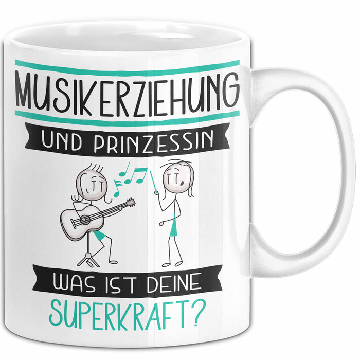 Musikerziehung Und Prinzessin Tasse Geschenk Für Eine Musikerziehung Geburtstag Was Ist Deine Superkraft Weiß Trendation