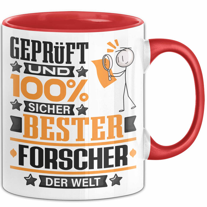 Forscher Geschenk Lustiger Spruch für Forscher Geschenkidee Bester Forscher Der Welt Rot Trendation