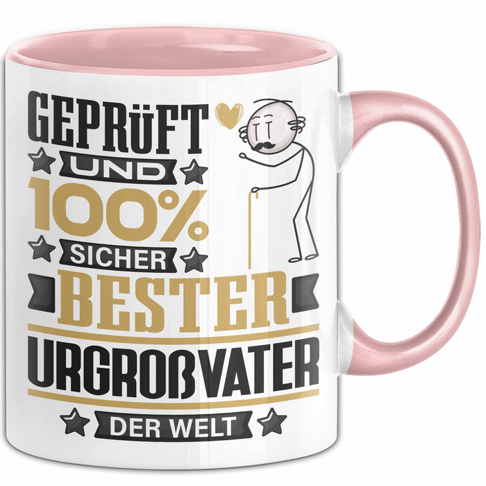 Urgroßvater Geschenk Lustiger Spruch für Urgroßvater Geschenkidee Bester Urgroßvater Der Welt Rosa Trendation