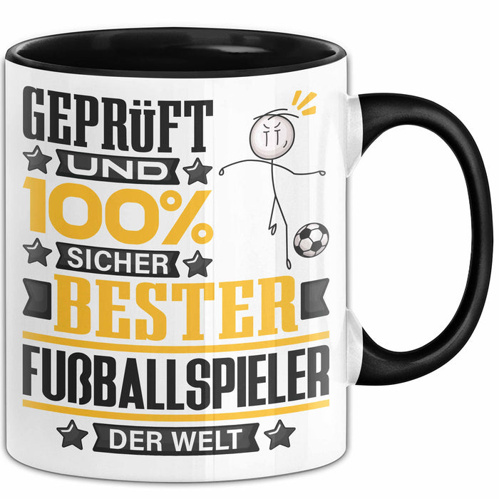 Fußballspieler Geschenk Lustiger Spruch für Fußballspieler Geschenkidee Bester Fußballspieler Der Welt Schwarz Trendation