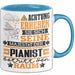 Pianist Geschenk Tasse Lustiger Spruch Erheben Sie Sich Der Pianist Betritt den Raum Blau Trendation