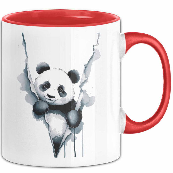 Panda Tierliebhaber Tasse Geschenk Lustige Geschenkidee Spruch Rot Trendation
