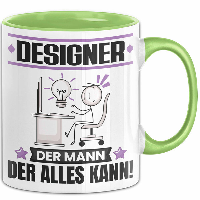 Designer Tasse Geschenk für Designer Der Mann Der Alles Kann Geschenkidee zum Geburtstag Grün Trendation