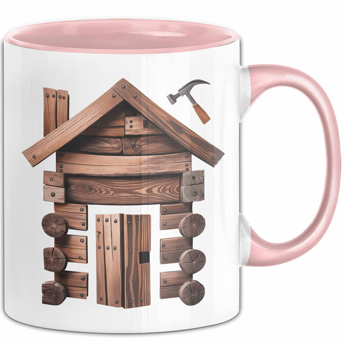 Zimmermann Tasse Geschenkidee für Holzhandwerker Rosa Trendation