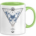 Mystical Tasse Blackcraft Lineart Moon Schmetterling Hexerei Astrologie Tattoo Kaffee-Becher Tarot Grün Trendation
