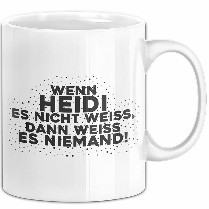 Heidi Tasse Wenn Heidi Es Nicht Weiss, Dann Weiss Es Niemand! Geschenk
