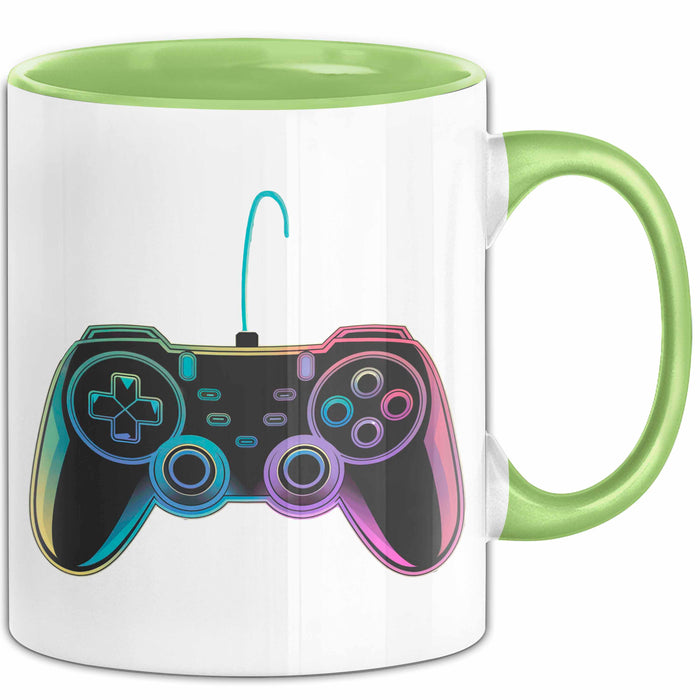 Gamer Gaming Liebhaber Tasse Geschenk Lustige Geschenkidee Spruch Game Controller Grün Trendation