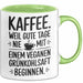 Kaffeeliebhaber Tasse Geschenk Lustige Geschenkidee Spruch Kaffee Weil Gute Tage Nie Mit Einem Veganen Grünkohlsaft Beginnen Grün Trendation