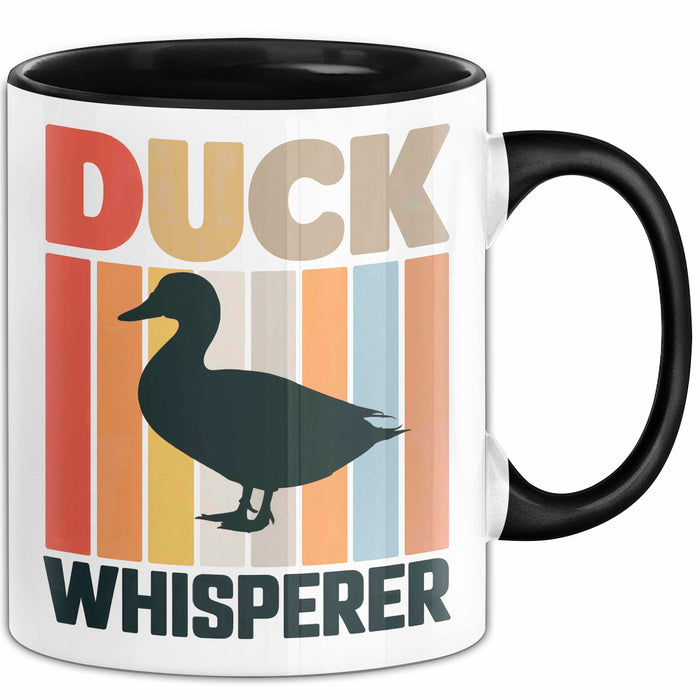 Quietscheente Tier Tasse Geschenk Lustige Geschenkidee Spruch Entenflüsterer Schwarz Trendation