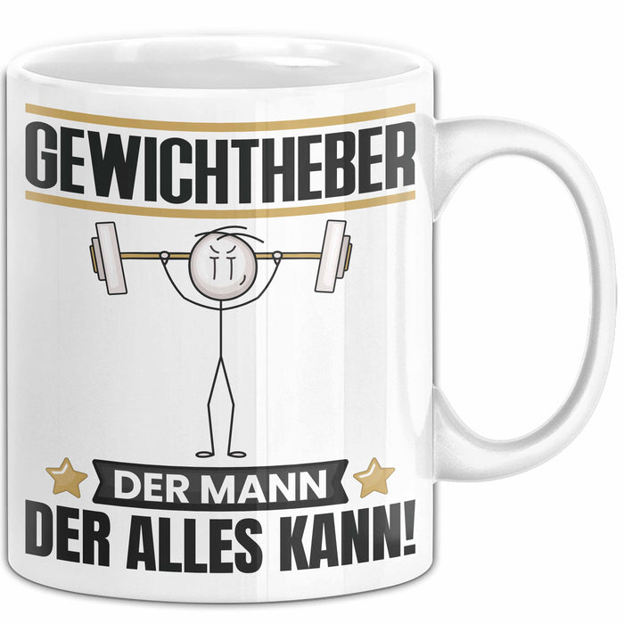 Gewichtheber Tasse Geschenk für Gewichtheber Der Mann Der Alles Kann Geschenkidee zum Geburtstag Weiß Trendation