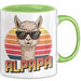 Vatertag Tasse Geschenk Alpapa Alpaka für Papa Spruch Grün Trendation